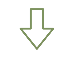 Minimalist monochrome line art icon representing an arrow going down,clean white background