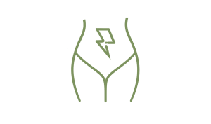 Conception d'icône minimaliste d'un ventre et d'un flash autour, style art en ligne, représentation abstraite