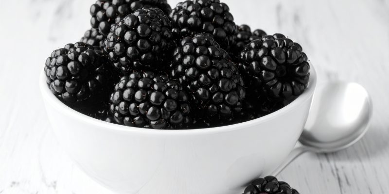 ボイセンベリーとブラックベリーをブランクのボウルに入れたもの